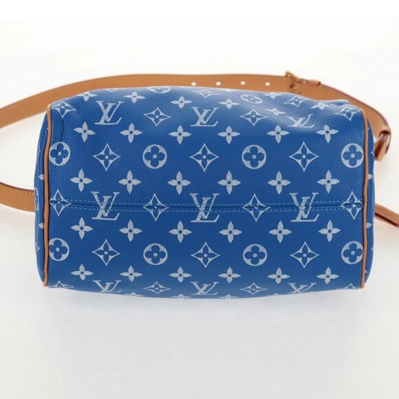 LOUIS VUITTON Monogram Speedy P9 Bandouliere 25 Bag Blue M24424 LV Auth 139046SM - Picture 6 of 15